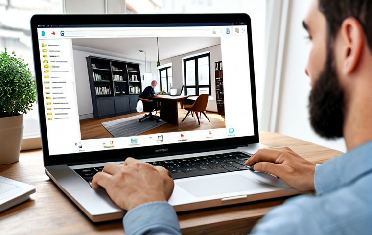 호혜적 교환 시스템의 사용자 수익 모델 - Modern Barter Platform User**
"A person using a modern online barter platform on a laptop, fully cl...