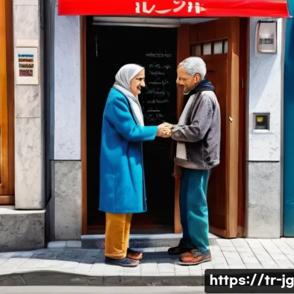 호혜적 교환 시스템에서의 보상 메커니즘 - **Prompt:** A bustling street scene in a modern Turkish city, such as Istanbul or Izmir, depicting v...