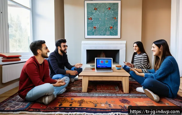 호혜적 교환 시스템의 학습 효과 - A diverse group of Turkish university students engaged in a lively online group discussion using lap...